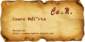 Csere Márta névjegykártya